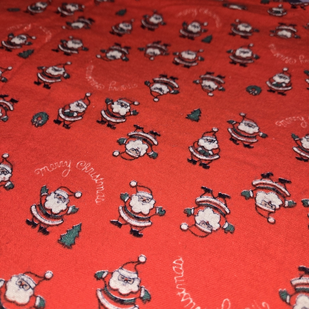 Santa Merry Christmas Cotton Flannel Fabric 3yds 10 Inches X 40" Prewashed - Picture 3 of 4